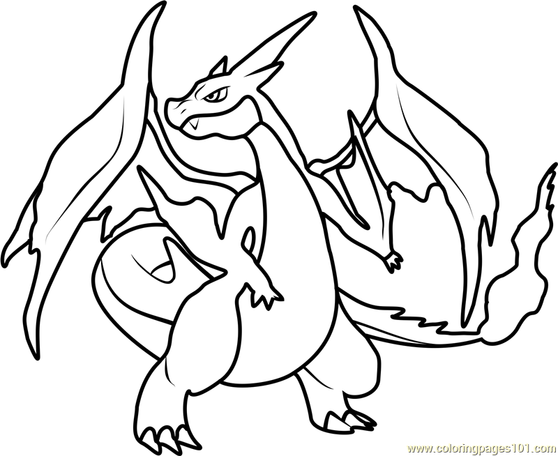 Mega Charizard Y Pokemon Coloring Page 800x654 Mega Charizard Y Pokemon Coloring Page