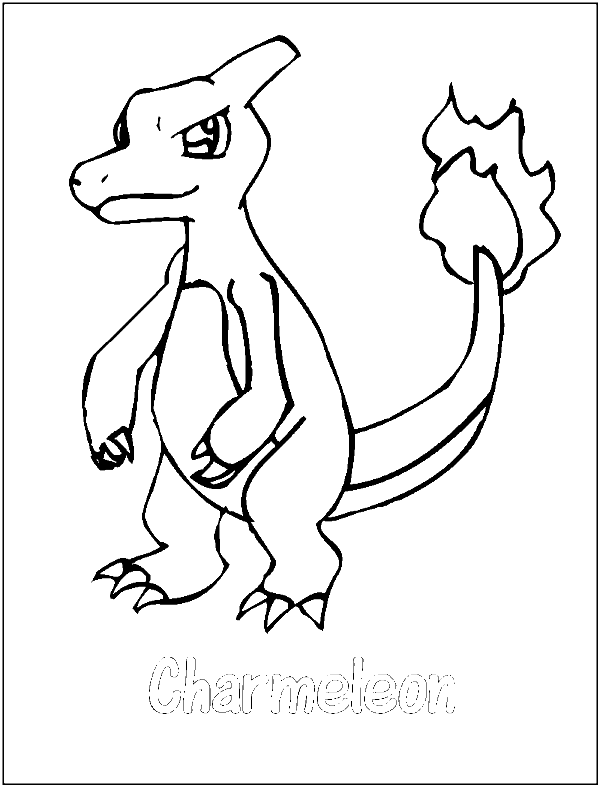 Charmeleon Pokemon Coloring Page 600x787 Charmeleon Pokemon Coloring Page