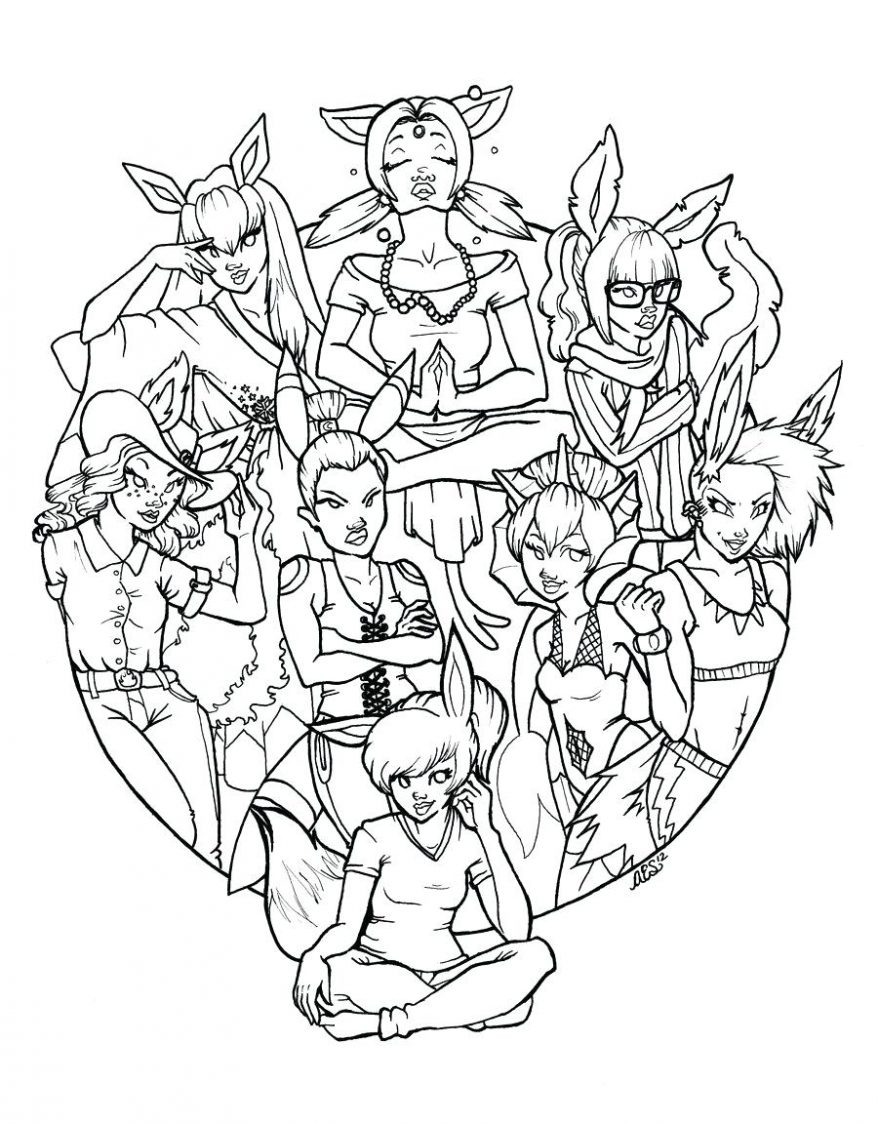 Pokemon Coloring Pages Eevee Evolution Book Fun With Evolutions 878x1124 Pokemon Coloring Pages Eevee Evolution Book Fun With Evolutions