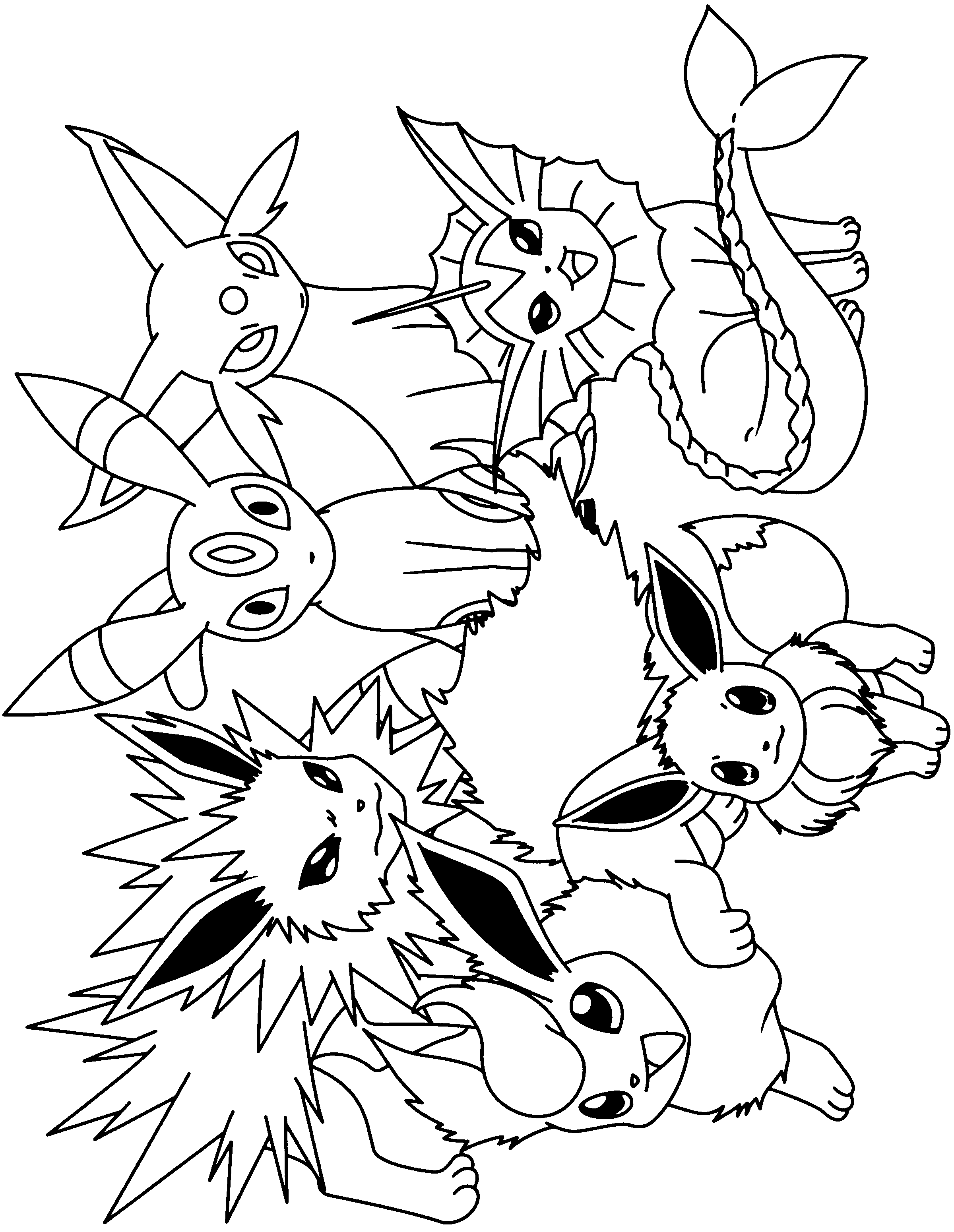 Pokemon 82 13 To Coloring Pages Eevee Evolutions 2400x3100 Pokemon 82 13 To Coloring Pages Eevee Evolutions
