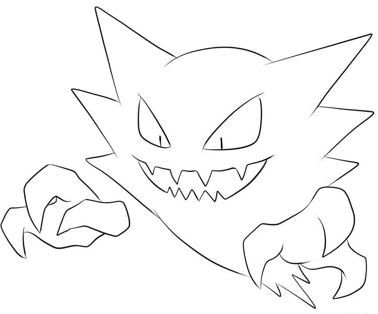750x623 Pokemon Coloring Pages Haunter