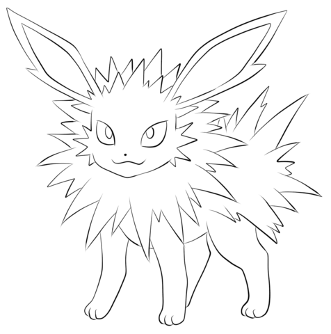 476x480 Pokemon Coloring Pages Jolteon Jolteon Coloring Page Free