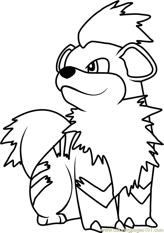 Growlithe Pokemon Coloring Page 562x800 Growlithe Pokemon Coloring Page