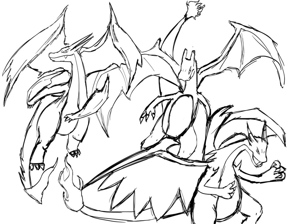 Pokemon Mega Charizard Coloring Pages 1024x768 Pokemon Mega Charizard Coloring Pages
