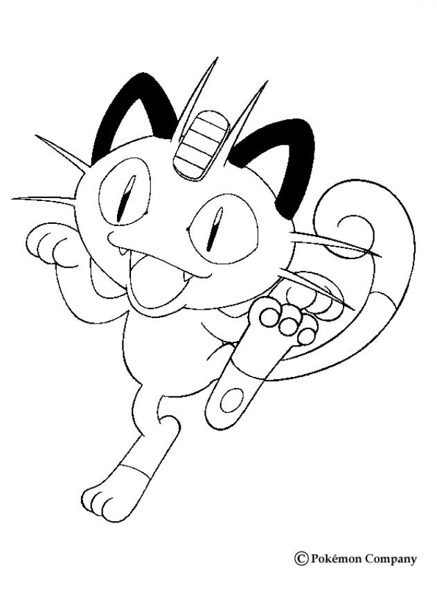 Meowth Scratch Cat Coloring Pages 631x850 Meowth Scratch Cat Coloring Pages