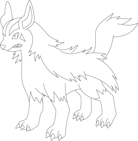 Pokemon Mightyena Coloring Pages 469x480 Pokemon Mightyena Coloring Pages