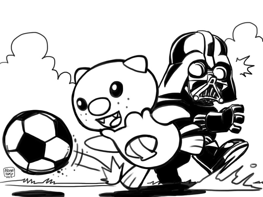 Oshawott Vs. Darth Vader In Soccer By Holaso 900x675 Oshawott Vs. Darth Vader In Soccer By Holaso