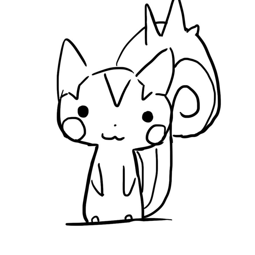 894x894 Enormous Pachirisu Coloring Pages Electric Pokemon Outlines