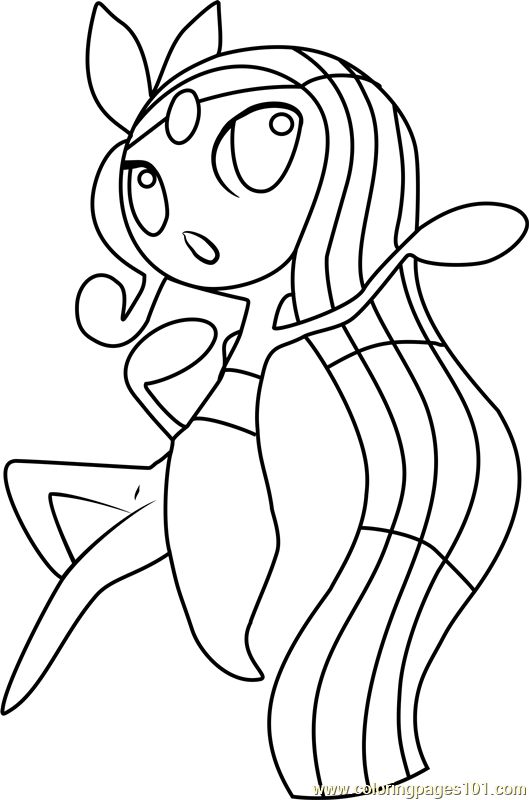529x800 Meloetta Pokemon Coloring Page