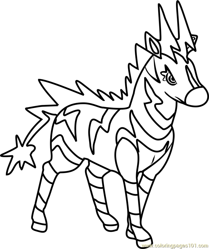 671x800 Zebstrika Pokemon Coloring Page