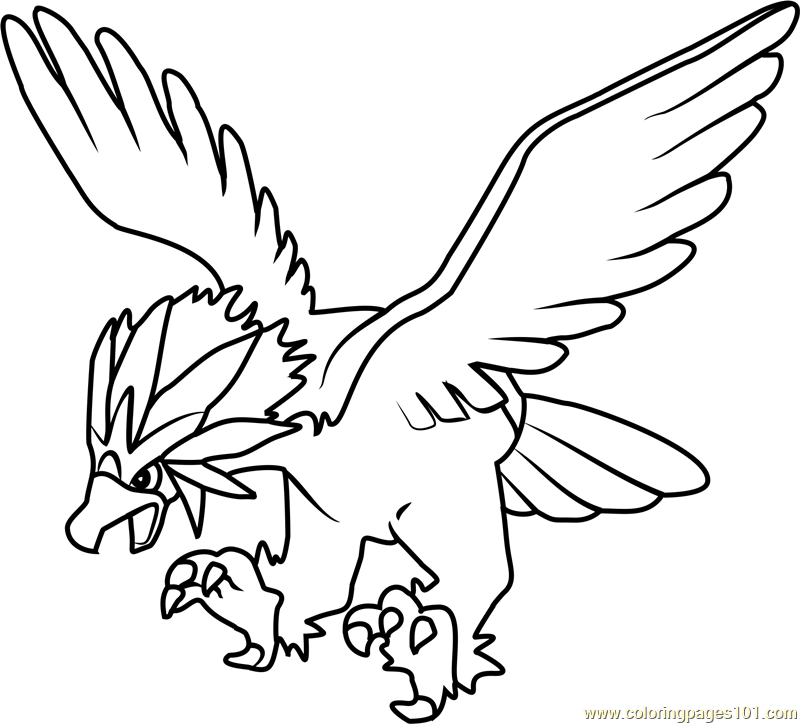 800x724 Braviary Pokemon Coloring Page