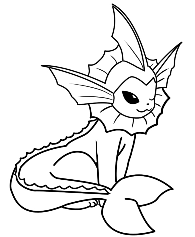 Famoso Vaporeon Para Colorear Bosquejo 628x765 Famoso Vaporeon Para Colorear Bosquejo