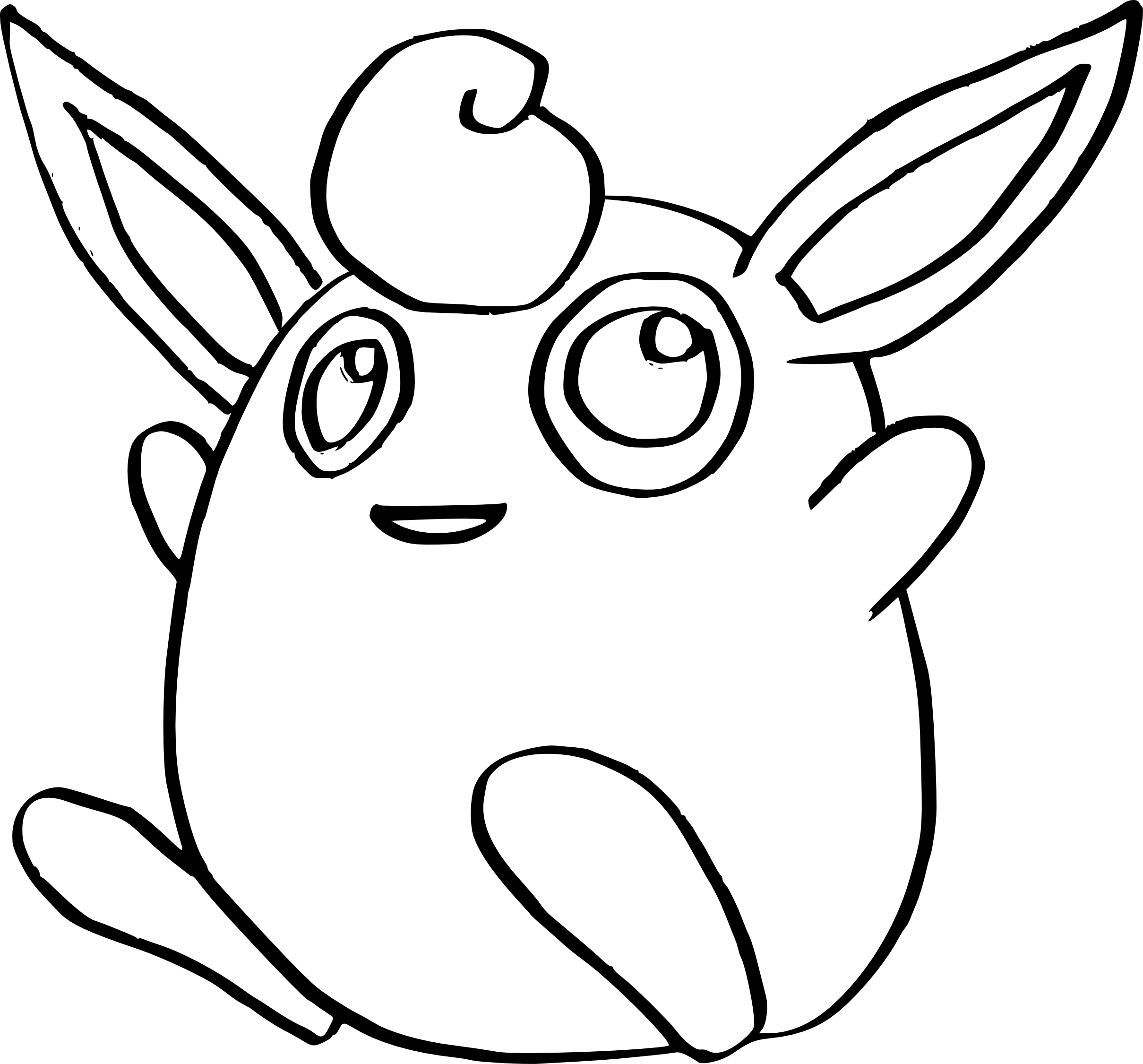 Simplistic Wigglytuff Coloring Pages 8039 2419x2251 Simplistic Wigglytuff Coloring Pages 8039