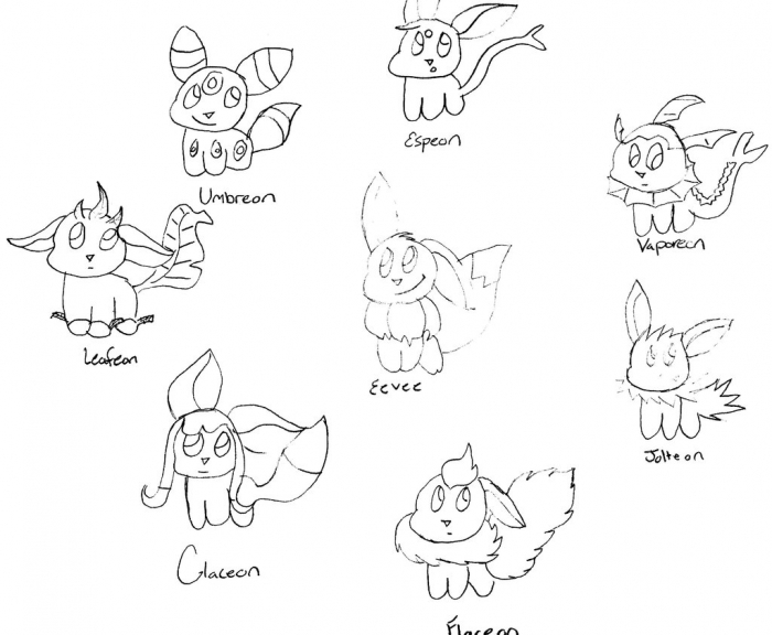 Capricious Pokemon Coloring Pages Eevee Evolutions All 700x576 Capricious Pokemon Coloring Pages Eevee Evolutions All