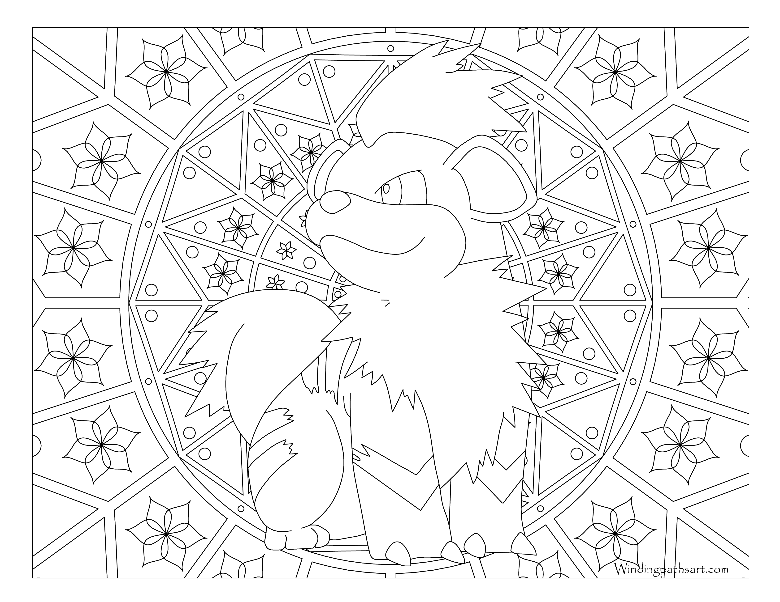 Pokemon Growlithe Coloring Pages