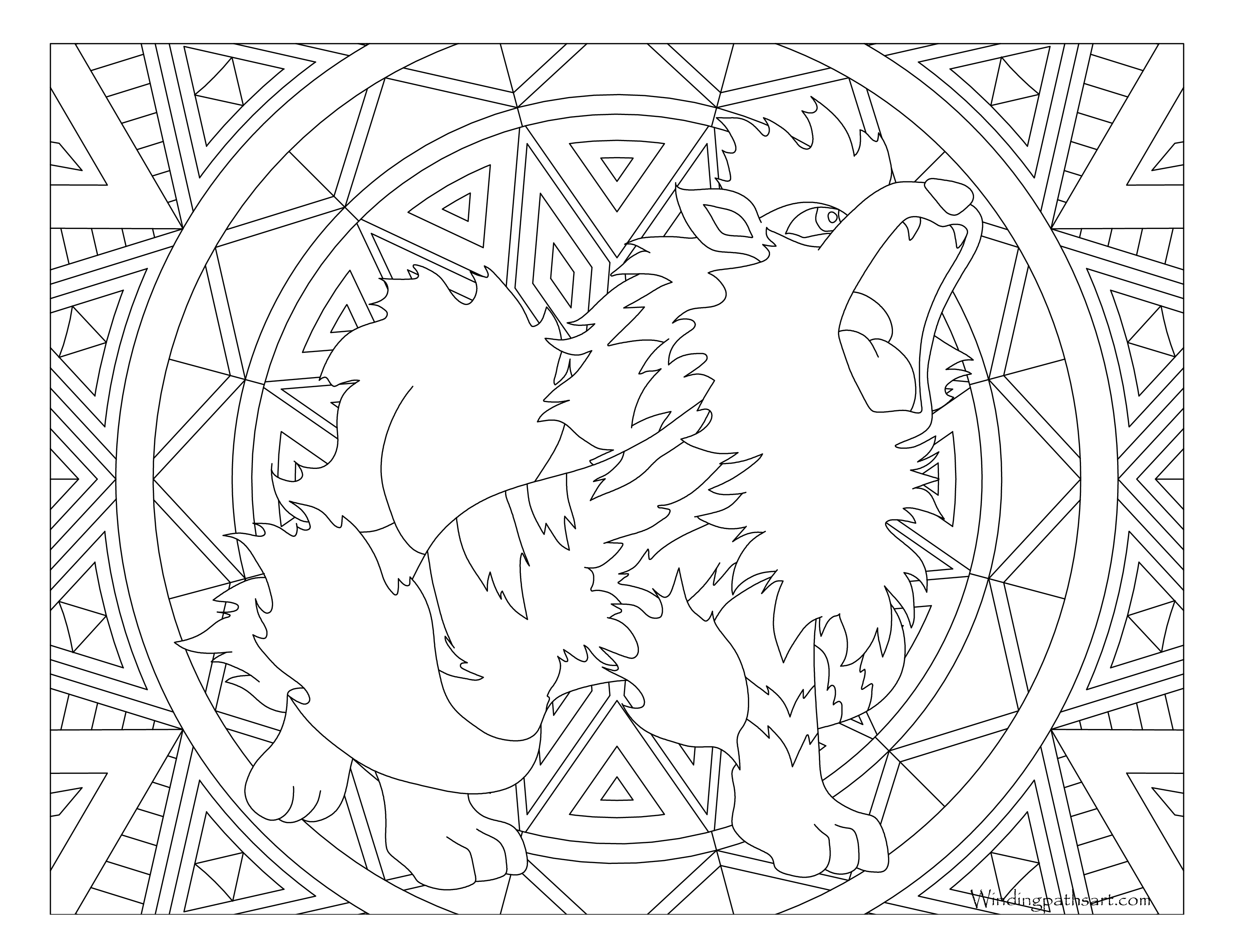 3300x2550 059 Arcanine Pokemon Coloring Page