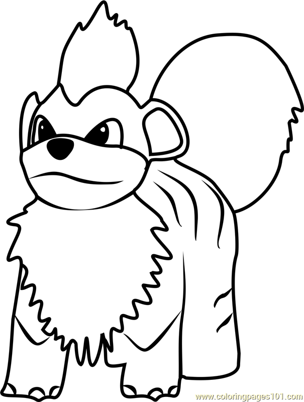 605x800 Growlithe Pokemon Go Coloring Page