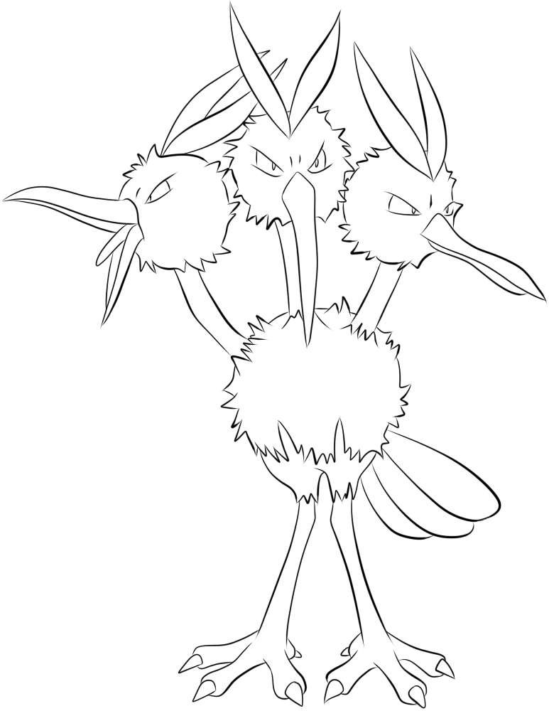 773x1000 085 Dodrio Lineart By Lilly Gerbil On Lineart