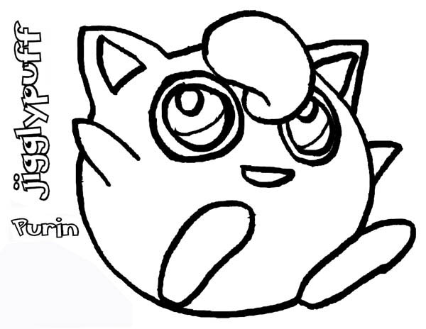 Cute Pokemon Jigglypuff Coloring Page 600x464 Cute Pokemon Jigglypuff Coloring Page