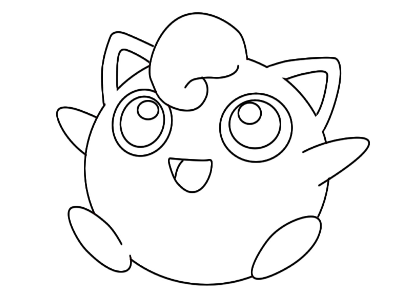 Happy Jigglypuff Coloring Page 1440x1080 Happy Jigglypuff Coloring Page