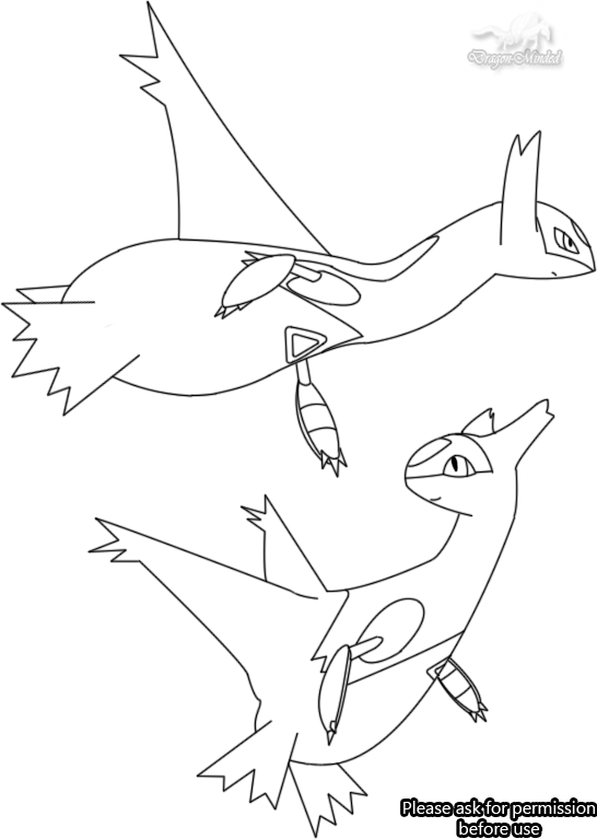 546x767 Latios And Latias Line Art By Dragon Minded
