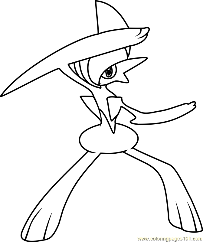 671x800 Gallade Pokemon Coloring Page