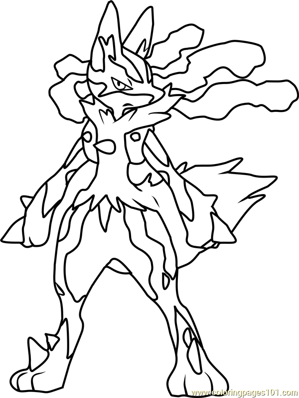Mega Lucario Pokemon Coloring Page 600x800 Mega Lucario Pokemon Coloring Page