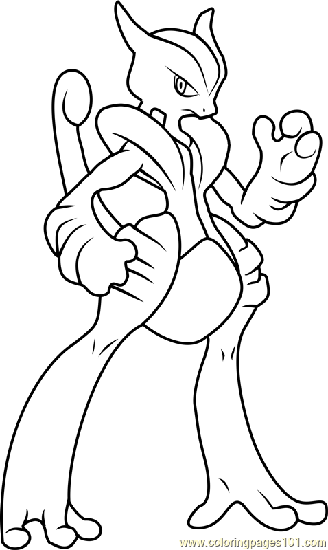 478x800 Mega Mewtwo X Pokemon Coloring Page
