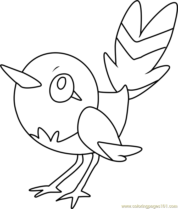680x800 Fletchling Pokemon Coloring Page