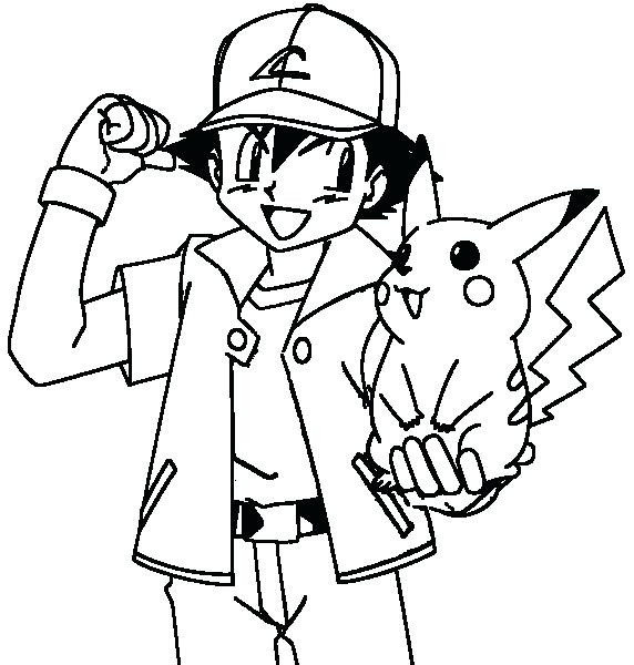 572x600 Pokemon Coloring Pages Pikachu Coloring Pages And Ash Printable