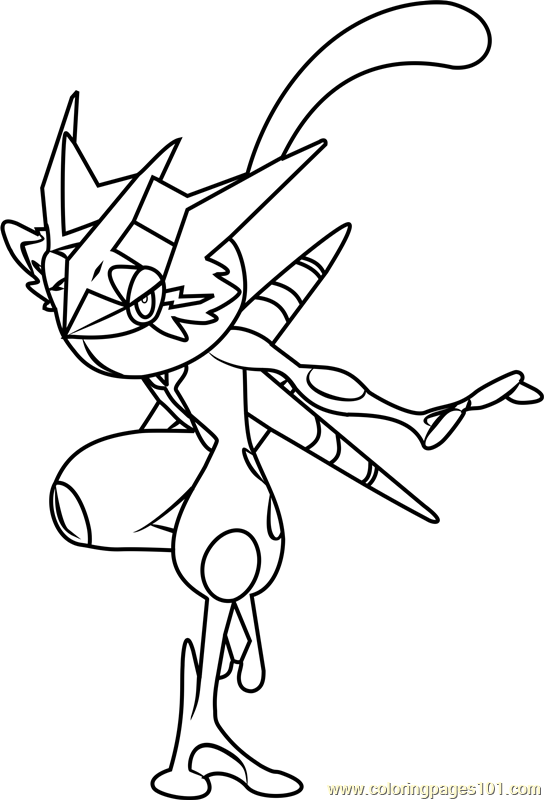 544x800 Ash Greninja Pokemon Sun And Moon Printable Coloring Page For Kids
