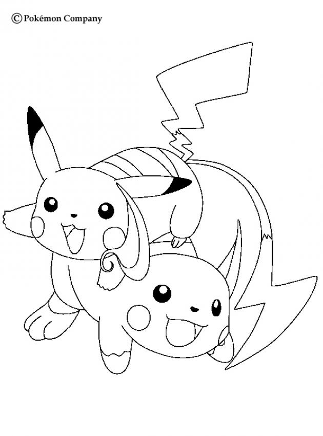 630x850 Raichu And Pikachu Coloring Pages