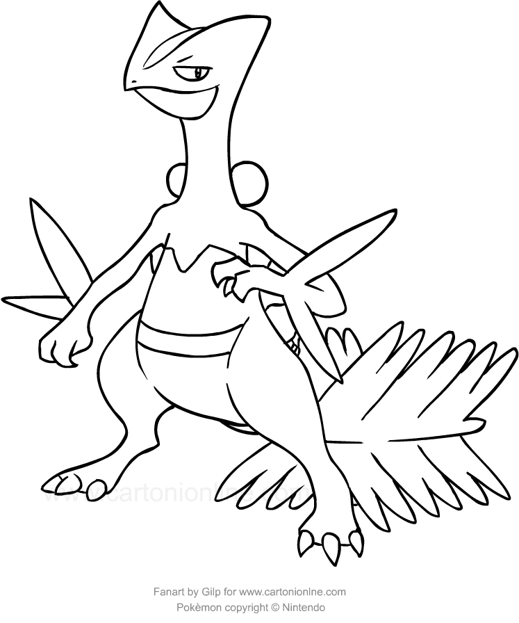747x896 Drawing Sceptile Of The Pokemon Coloring Page