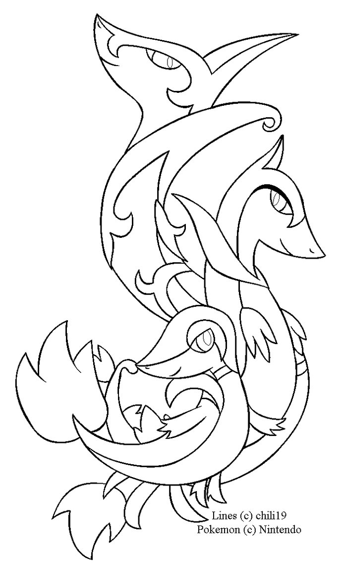 696x1148 Snivy Family Lineart By On @