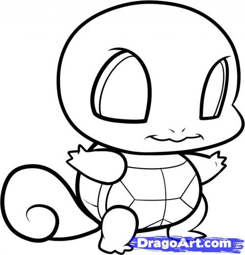 Chibi Squirtle Coloring Pages 501x520 Chibi Squirtle Coloring Pages