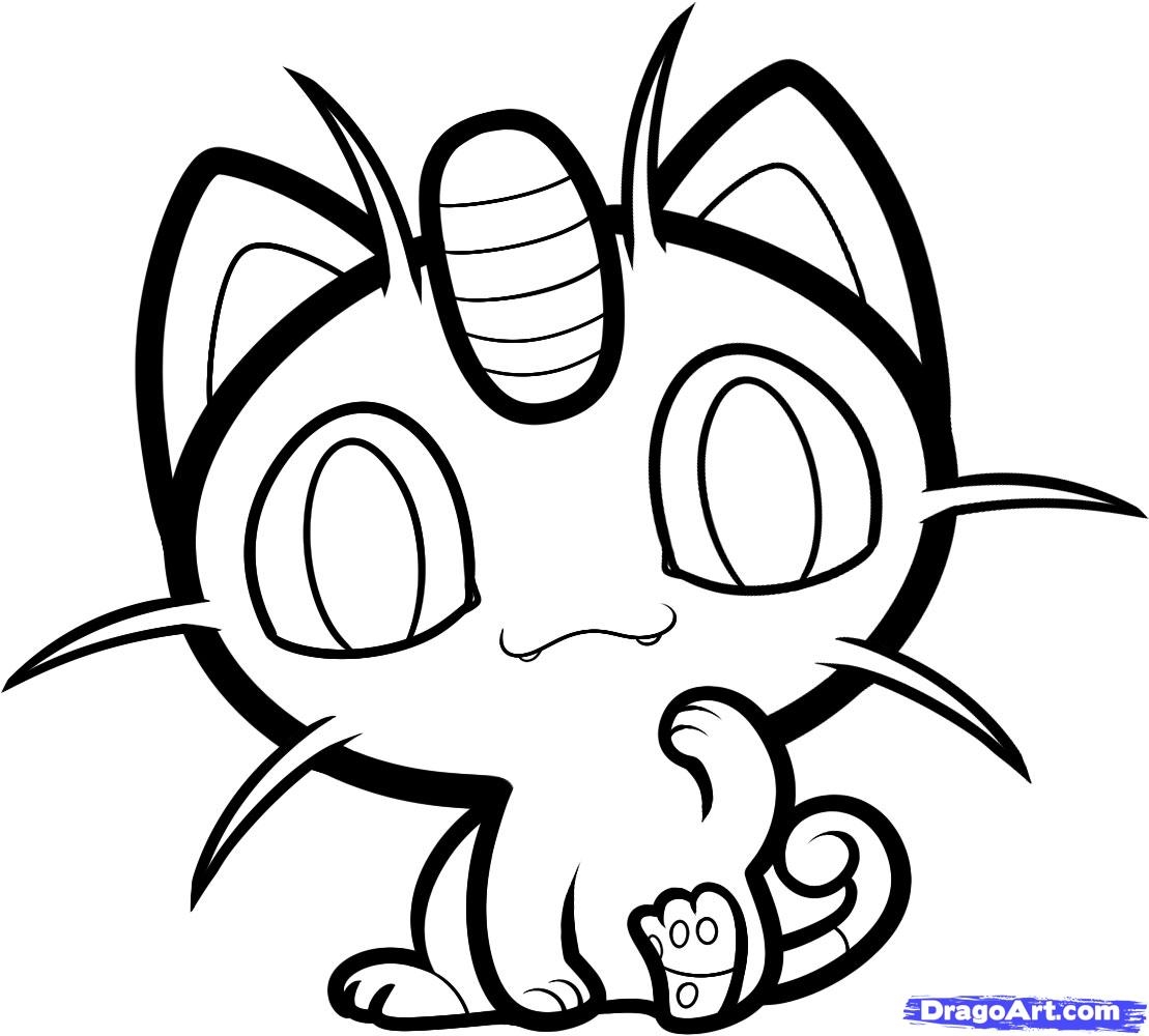1109x1000 Awesome How To Draw Chibi Meowth Pokemon Step 7 1 5 1109