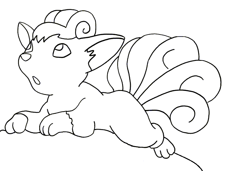 745x551 Cute Vulpix Pokemon Coloring Pages