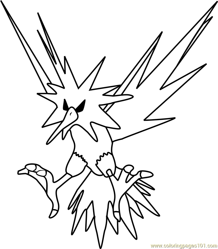Zapdos Pokemon Go Coloring Page 700x800 Zapdos Pokemon Go Coloring Page