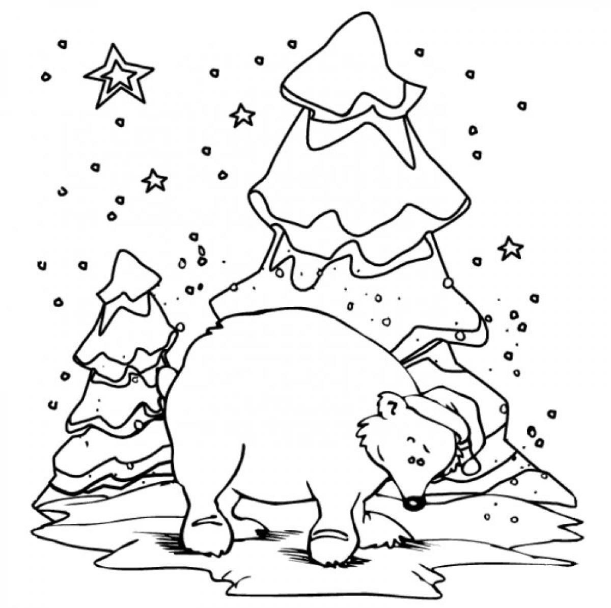 Polar Bear Coloring Pages For Christmas 1200x1194 Polar Bear Coloring Pages For Christmas