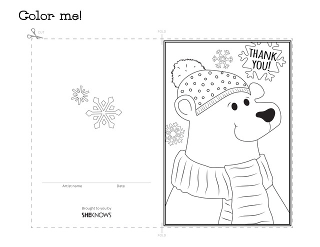 Polar Bear Holiday Thank You Card 640x494 Polar Bear Holiday Thank You Card