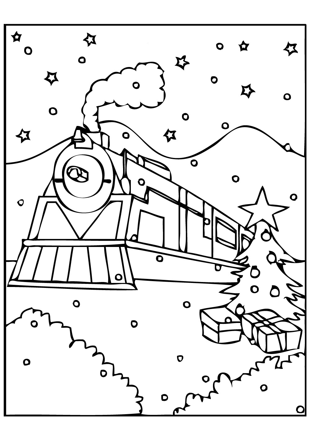 1000x1415 Polar Express Train Coloring Page