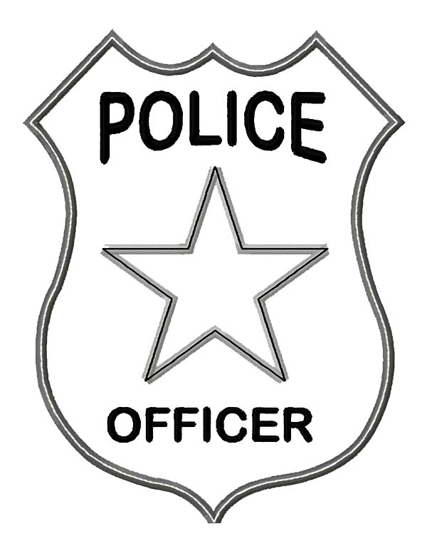 Police Badge Coloring Page 600x766 Police Badge Coloring Page