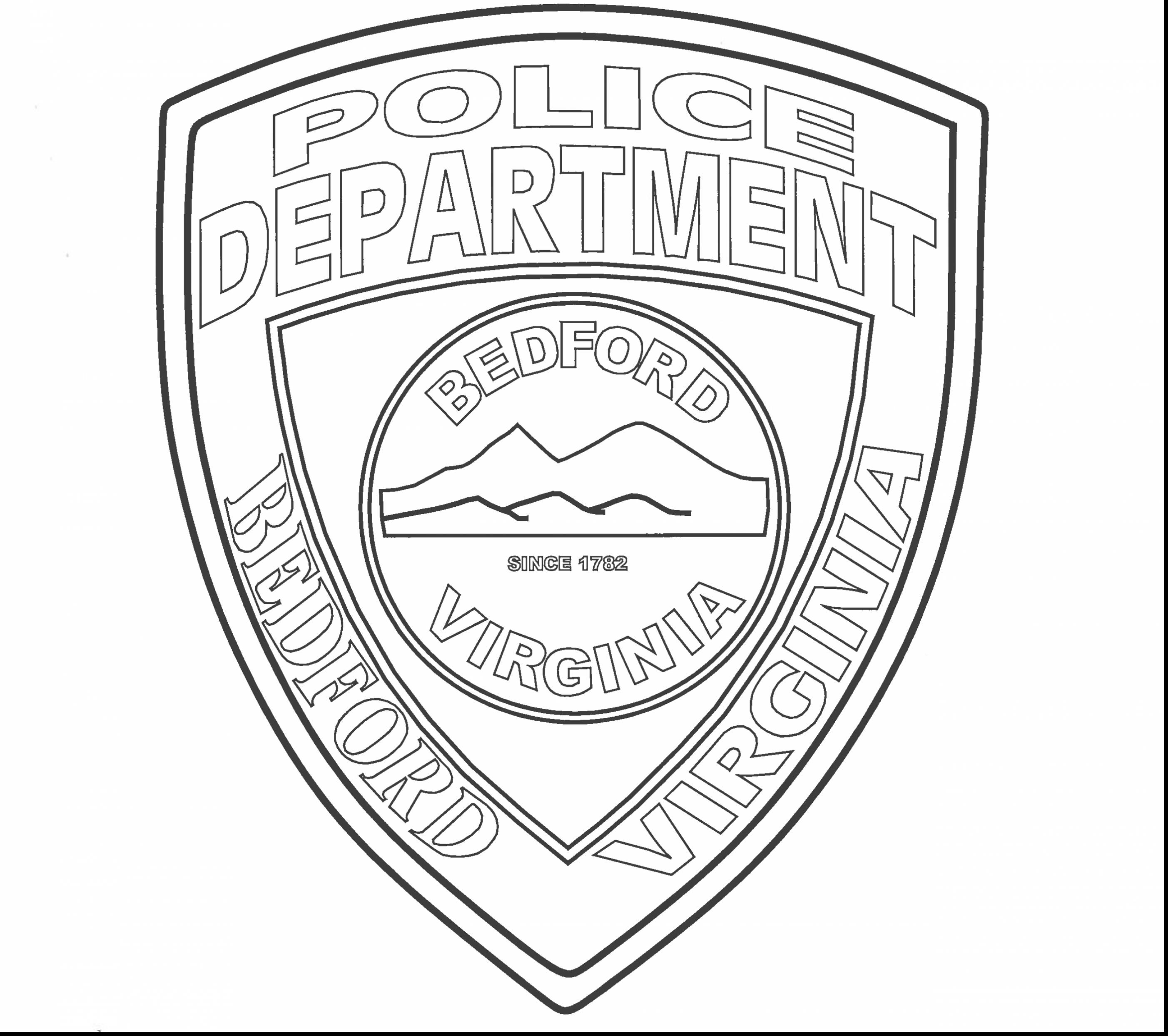 2805x2488 Police Badge Coloring Page
