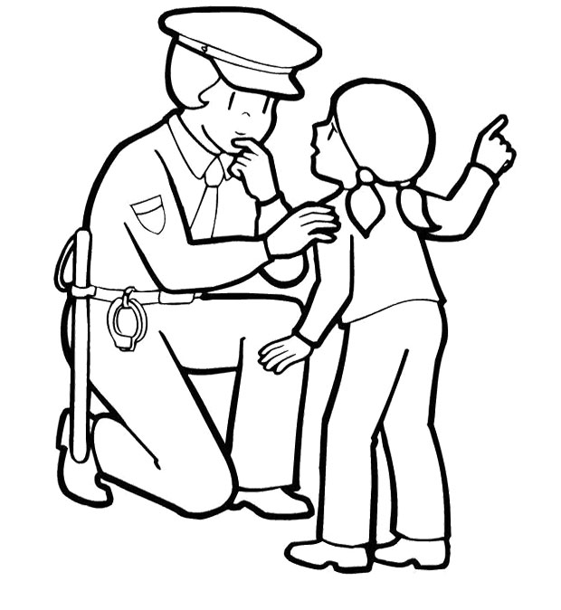 620x674 Police Coloring Pages With A Little Girl