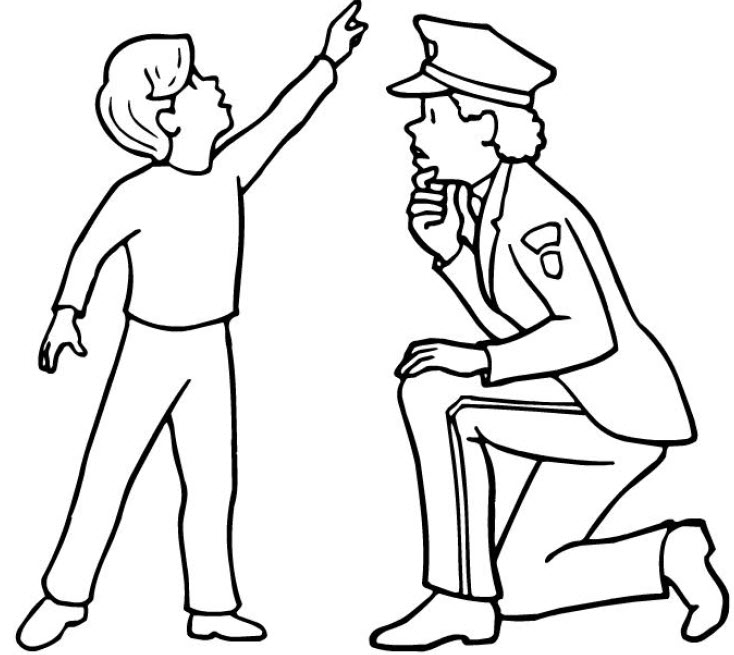 Police Coloring Pages Helping Kids 734x655 Police Coloring Pages Helping Kids