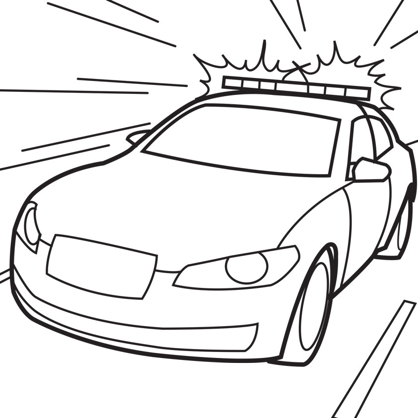842x842 Police Car Coloring Pages
