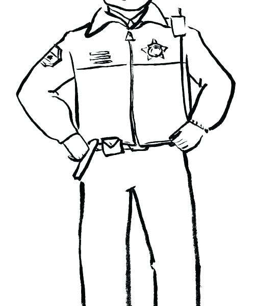 500x600 Police Badge Coloring Page Police Officer Coloring Page As Cool