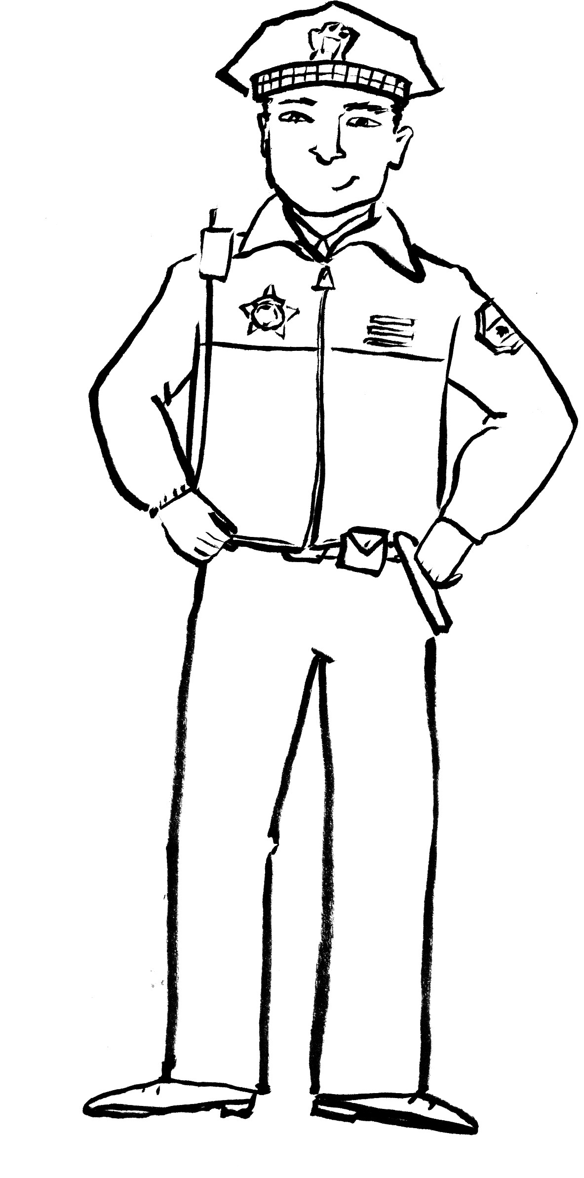 1183x2387 Police Officer Coloring Pages