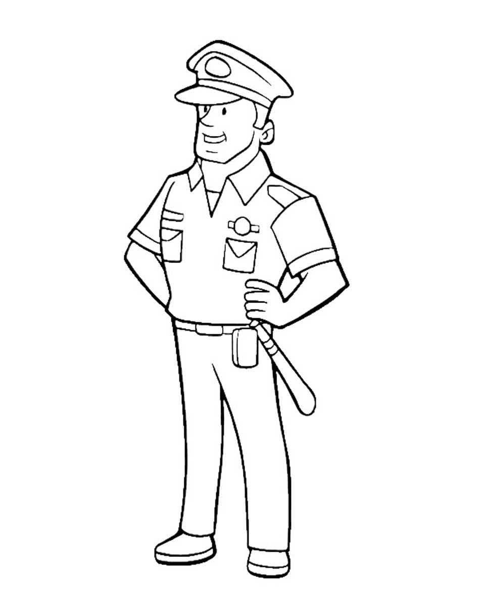 950x1210 Colossal Policeman Coloring Page Magic Police