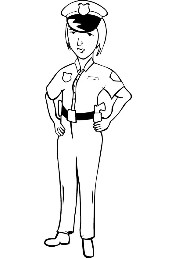 587x842 Police Woman Coloring Pages